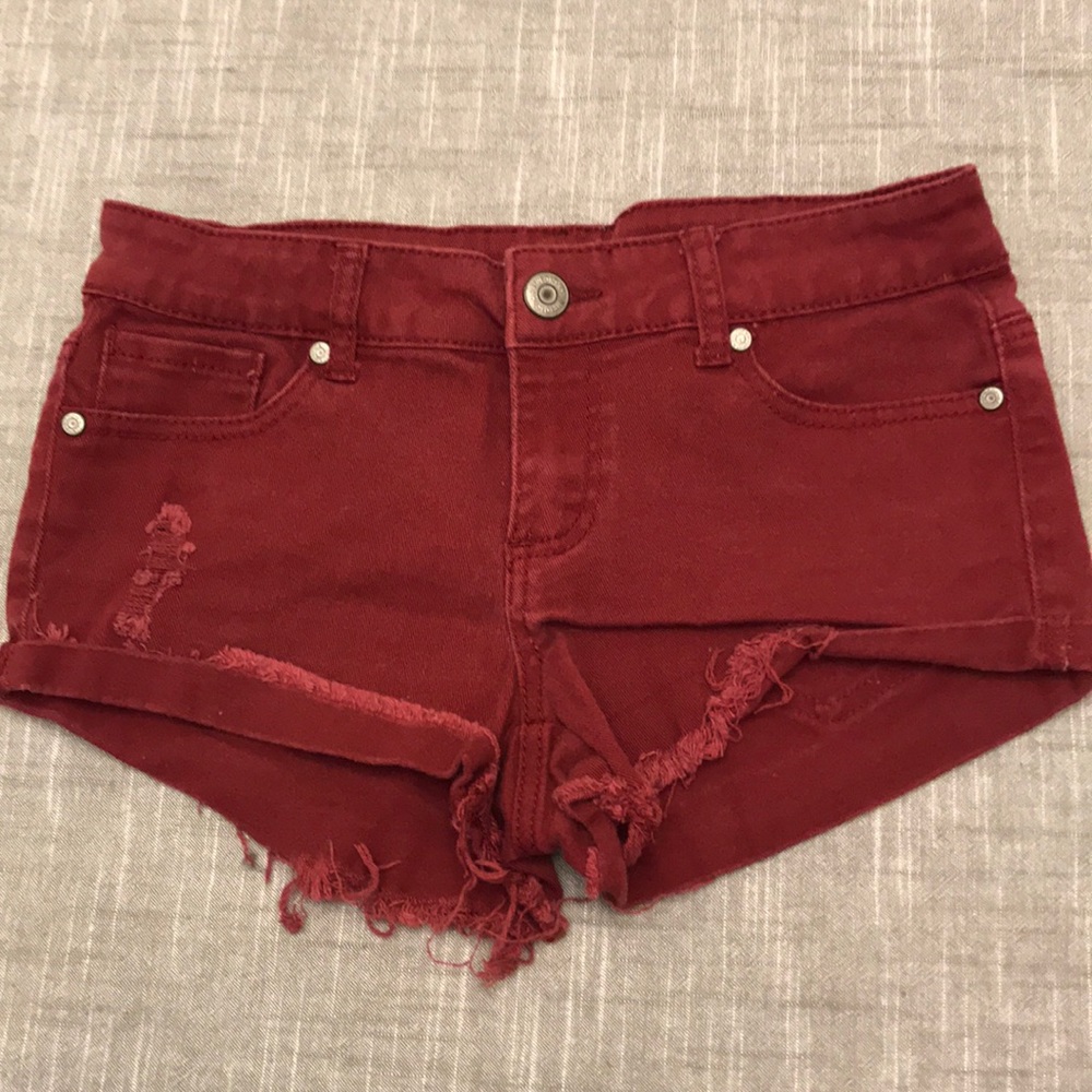 Blue Asphalt Red Jean Shorts Juniors 5